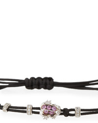 Pippo Perez Pull Cord Bracelet With Pink Sapphire Frog Diamonds