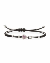 Pippo Perez Pull Cord Bracelet With Pink Sapphire Frog Diamonds
