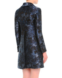 Valentino Butterfly Print Brocade Button Coat