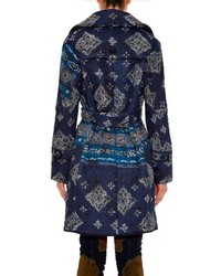 Burberry Prorsum Paisley Print Quilted Trench Coat