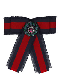 Gucci Navy And Red Bon Brooch