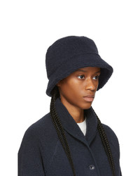 YMC Navy Sherpa Fleece Bucket Hat