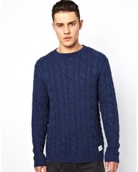 A Question Of Sweater In Cable Knit Blue