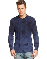 INC International Concepts Acid Wash Cable Sweater