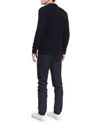 Theory Agnoss Textured Cable Knit Sweater Eclipse