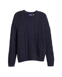 Polo Ralph Lauren Aran Cable Knit Cotton Crewneck Sweater