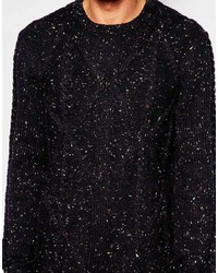 Asos Brand Cable Knit Sweater With Wool And Nepp