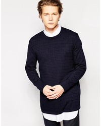 Asos Brand Longline Cable Sweater