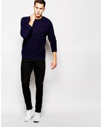 Asos Brand Sweater With Mixed Cable