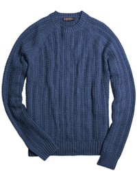 Brooks Brothers Cotton Cashmere Cable Crewneck Sweater
