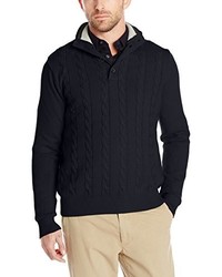 Nautica Button Collar Mock Neck Sweater