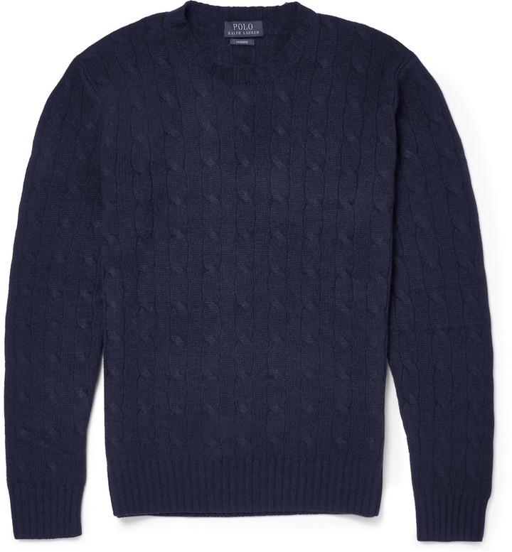 Polo Ralph Lauren Cable Knit Cashmere Sweater, $79 | MR PORTER | Lookastic