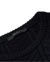 Gucci Cable Knit Crew Neck Sweater