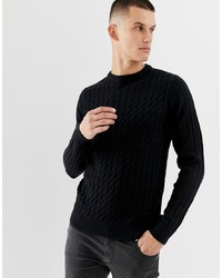 New Look Cable Knit Jumper In Navy