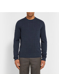 Dunhill Cable Knit Linen And Cashmere Blend Sweater