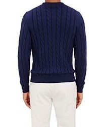Drumohr Cable Knit Sweater Navy