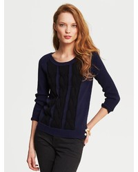 Banana Republic Cable Knit Three Quarter Sleeve Pullover