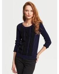 Banana Republic Cable Knit Three Quarter Sleeve Pullover