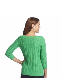 Chaps Solid Cable Knit Sweater