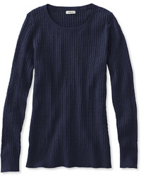 L.L. Bean Classic Cable Sweater Jewelneck