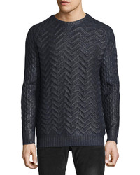Just Cavalli Coated Knit Sweater Navy