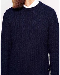 Edwin Crewneck Sweater Oiler Cable Knit