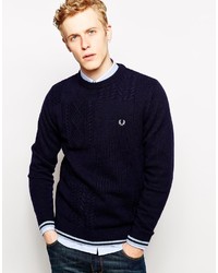Fred Perry Jumper With Mixed Cable Knit