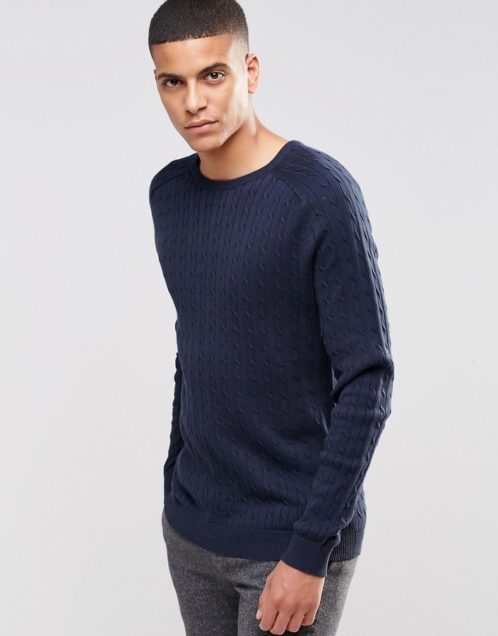 Selected Homme Cable Knit Sweater, $73 | Asos | Lookastic