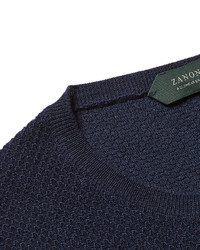 Incotex Honeycomb Knit Virgin Wool Blend Sweater