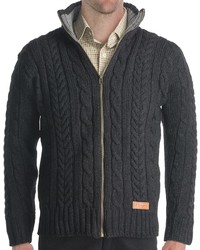 Jg Glover Co Peregrine By J G Glover Chunky Cable Sweater Merino Wool Full Zip