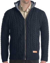Jg Glover Co Peregrine By J G Glover Chunky Cable Sweater Merino Wool Full Zip