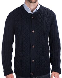 Jg Glover Co Peregrine By Jg Glover Cable Knit Crew Cardigan Sweater Merino Wool