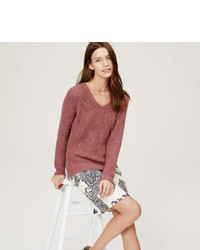 LOFT Pointelle Ribbed Sweater