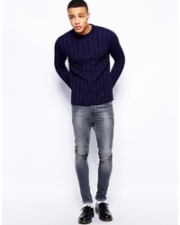 Love Moschino Crew Neck Cable Knit Sweater
