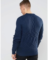 Bellfield Mixed Cable Knitted Sweater