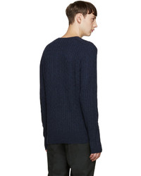Tiger of Sweden Navy Cable Knit Lauel Sweater