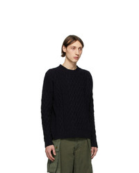 Loewe Navy Cable Knit Sweater