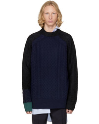 Sacai Navy Cable Knit Sweater