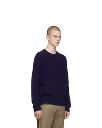 Gucci Navy Cable Knit Wool Gg Sweater