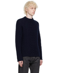 Kenzo Navy Paris Cable Sweater