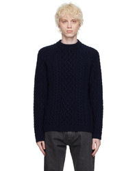Kenzo Navy Paris Cable Sweater