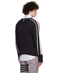 Thom Browne Navy Rwb Sleeves Sweater