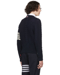 Thom Browne Navy Wool 4 Bar Sweater