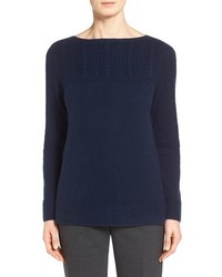Nordstrom Collection Placed Cable Cashmere Sweater