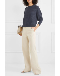 Brunello Cucinelli Sequined Cable Knit Cashmere And Sweater