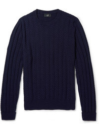 Dunhill Staghorn Cable Knit Wool Cashmere Sweater
