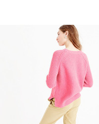 J.Crew Wool Blend Pointelle Cable Sweater