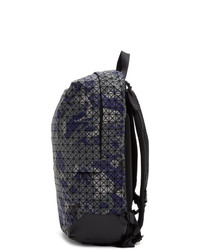 Bao Bao Issey Miyake Blue And Grey Camouflage Kuro Liner Backpack