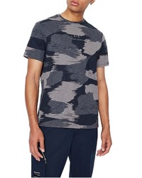 Armani Exchange Blue Brushstroke Camo T Shirt In Solid Blue Navy At Nordstrom
