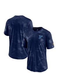 FANATICS Branded Navy St Louis Blues Authentic Pro Locker Room Camo T Shirt